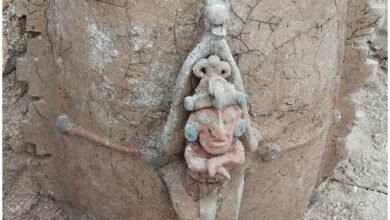 Encuentran urna funeraria con imagen del dios del maíz en construcción del Tren Maya