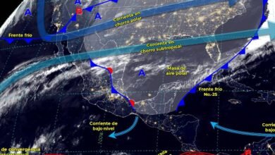 Fuertes rachas de viento y oleaje elevado sobre el noroeste de México