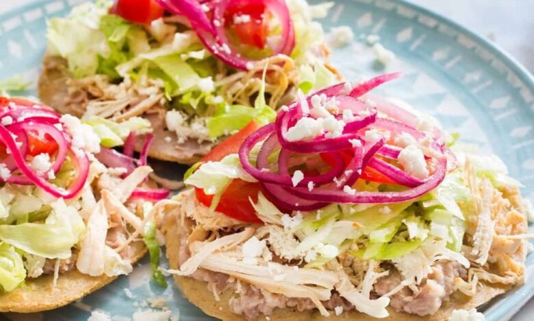 Tostadas de pollo.