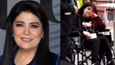 Victoria Ruffo es captada en silla de ruedas en el AICM