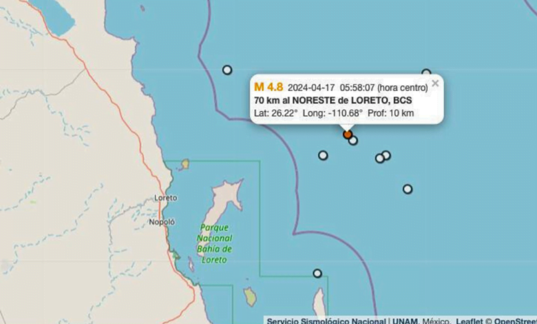 Nuevo enjambre sísmico sacude Loreto, el mayor fue de 4.8 grados