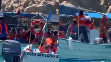 Hombres se pelean a bordo de una embarcación en Los Cabos