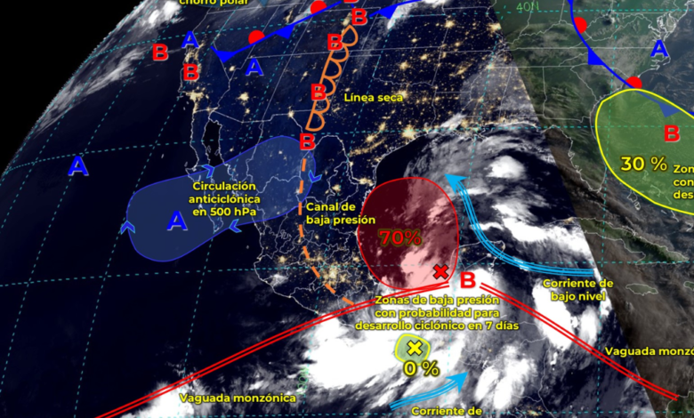 Continuarán lluvias intensas y torrenciales en el oriente, sureste y Península de Yucatán