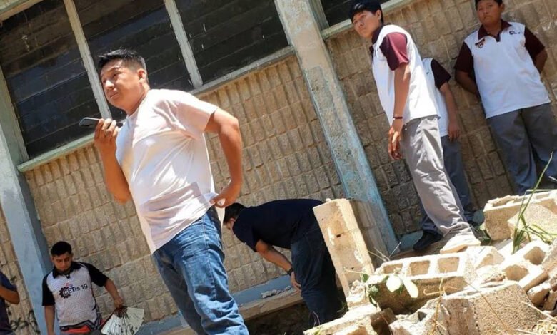 Cae muro sobre un estudiante en Yucatán; presenta lesiones graves