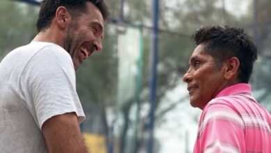 Jorge Campos juega al pádel con Gianluigi Buffon y Andrea Pirlo