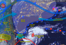 Frente Frío No. 9 y Tormenta Tropical Sara generarán fuertes lluvias en el sureste mexicano