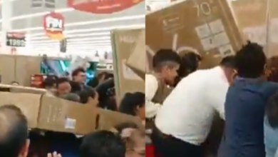 Buen Fin 2024: Pelea campal en Walmart de Puebla televisiones en oferta