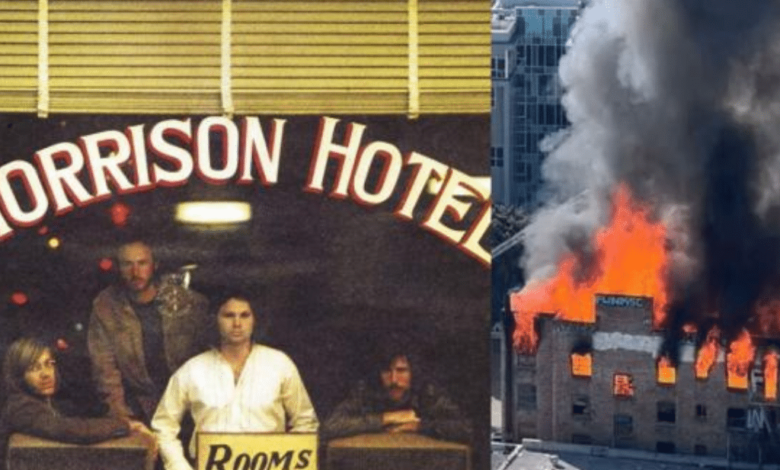 Incendio Hotel Morrison; lugar de la portada del disco de The Doors