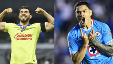 Imagen editada de jugador de futbol del america y jugador de futbol del cruz azul