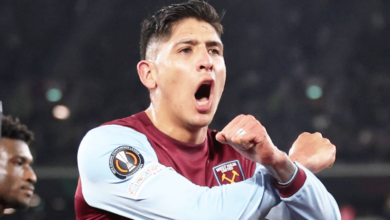 Edson Álvarez celebrando un gol con el West Ham (Foto por Juan Futbol)