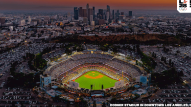 Dodger Stadium en Los Ángeles (Foto por Olympics.com)