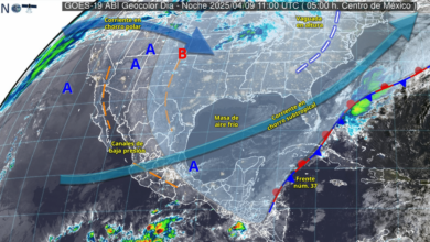 Imagen satelital de México con detalles de pronostico de clima