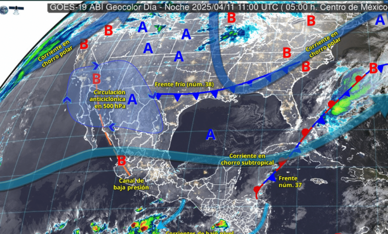 Imagen satelital de México