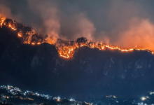 Imagen de incendio forestal en Tepoztlan